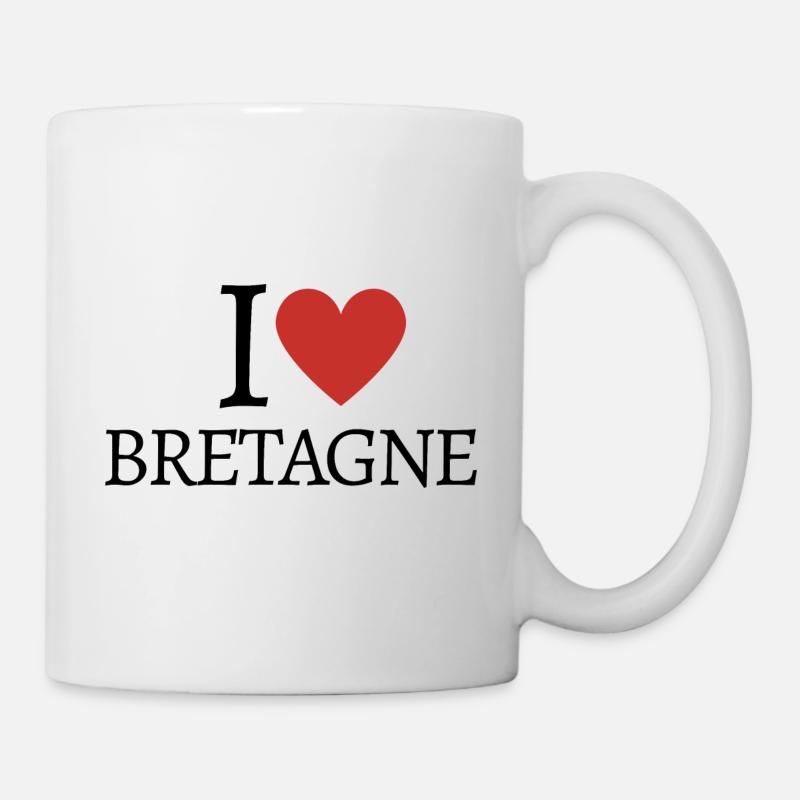 J’aime bretagne breizh Bretagne Bretons Bretonnes - Mug blanc - blanc