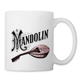 Mandolin Schriftzug mit Bild - Tasse - Weiß - Rechts