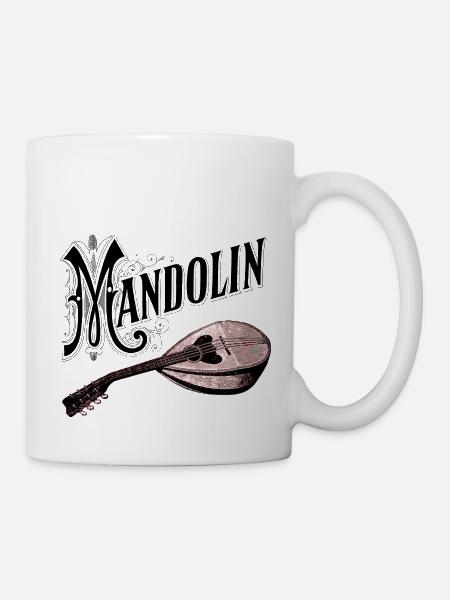 Mandolin Schriftzug mit Bild - Tasse - Weiß