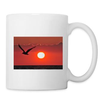 Abendrot mit Möwe - Tasse - Weiß - Rechts