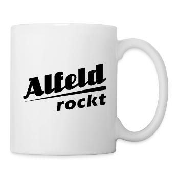 Alfeld rockt - Textdesign mit Stadtnamen - Tasse - Weiß - Rechts