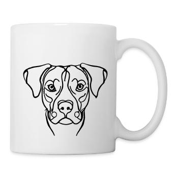 Hundegesicht Line Art Geschenkidee - Tasse - Weiß - Rechts