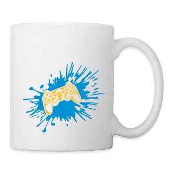 Tropfen Farbklecks Controller Konsole - Tasse - Weiß - Rechts