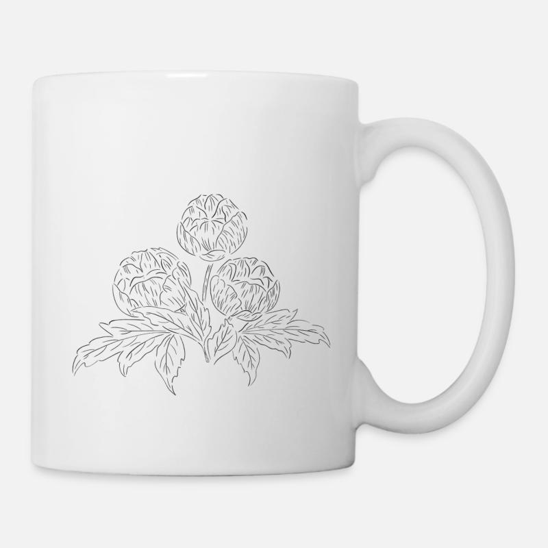 Illustration peonies - Mug - white