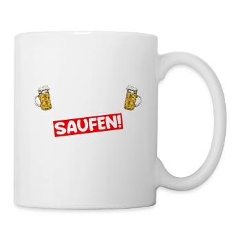 Nur zum Saufen Hier Mallorca Bier JGA Party - Tasse - Weiß - Rechts