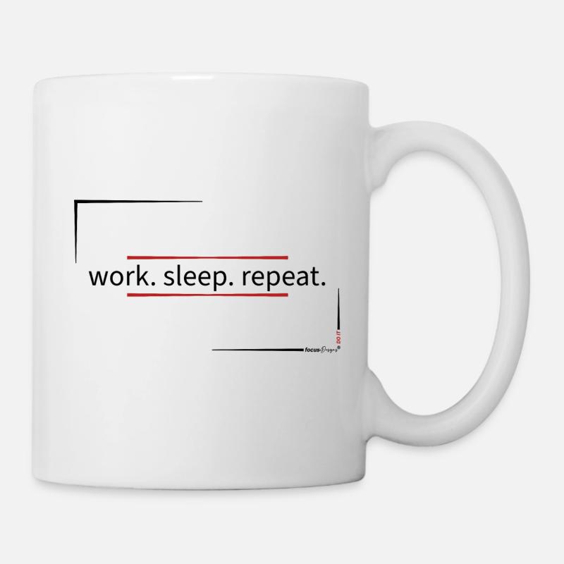 work.sleep.repeat - Mug blanc - blanc