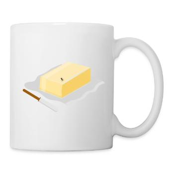 Funny Butterfly Pun Butter Fly - Mug - white - Right
