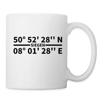 Siegen Koordinaten - Tasse - Weiß - Rechts