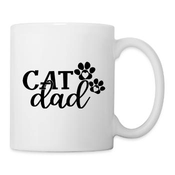 Cat Dad - Mignon Pattes Cat Lover Papa Propriétaire de Chat - Mug blanc - blanc - Droite