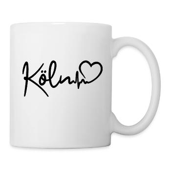 Köln Herzschlag Domstadt Liebe - Tasse - Weiß - Rechts