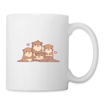 Famille des loutres mignonnes - Mug blanc - blanc - Droite