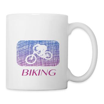 biking biken - Tasse - Weiß - Rechts