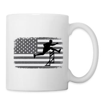 American Flag Hurdles Hurdling Hurdler Patriotic - Mug - white - Right