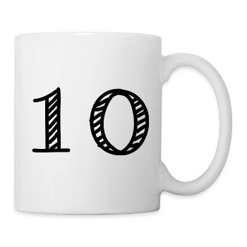 10 YEARS. 10th ANNIVERSARY. ANNIVERSARY 10 YEARS. - Mug - white - Right