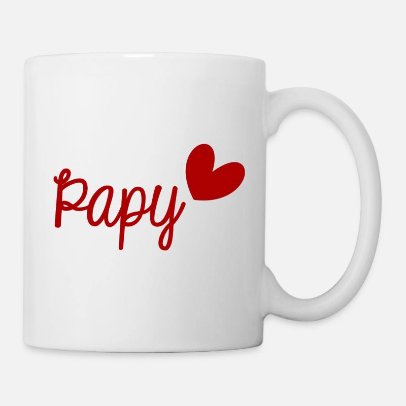 PAPY. BONNE FÊTE PAPY. SUPER PAPY. PAPY. FÊTE - Mug blanc - blanc