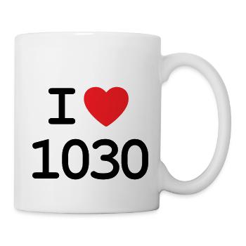 I love 1030 - Ich liebe Landstraße - Tasse - Weiß - Rechts
