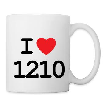 I love 1210 - Ich liebe Floridsdorf Shirt - Tasse - Weiß - Rechts