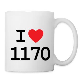 I love 1170 - Ich liebe Hernals Shirt - Tasse - Weiß - Rechts