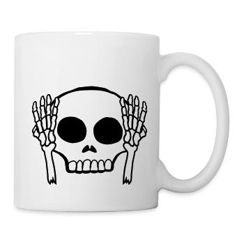 Deaf Skull Hear nothing - Mug - white - Right