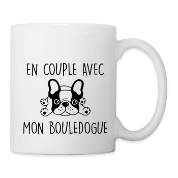 en couple avec mon bouledogue / humour chien - Mug blanc - blanc - Droite