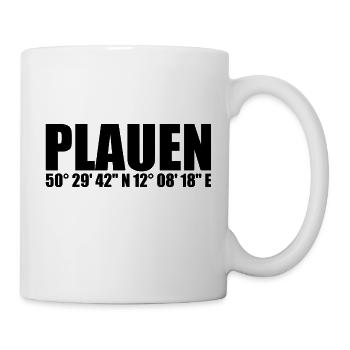 Plauen Koordinaten - Tasse - Weiß - Rechts