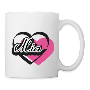 Name Mia Herz - Tasse - Weiß - Rechts