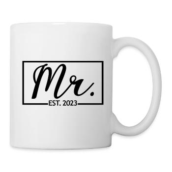 M. Est. 2023 Fiançailles pour la fête de mariage du marié - Mug blanc - blanc - Droite