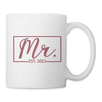 M. Est. 2023 Fiançailles pour la fête de mariage du marié - Mug blanc - blanc - Droite