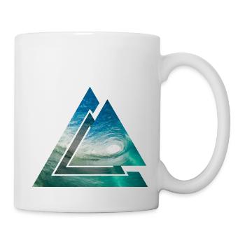 Brechende Welle geometrisches Surfer Design - Tasse - Weiß - Rechts