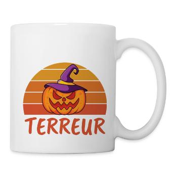 HALLOWEEN CITROUILLE TERREUR - Mug blanc - blanc - Droite