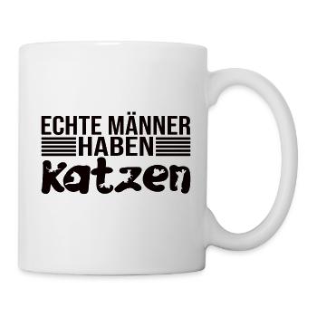 Echte Männer Haben Katzen - Tasse - Weiß - Rechts