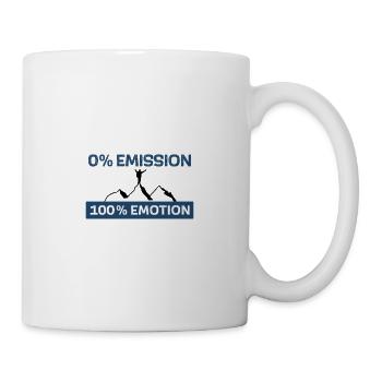 0% Emission 100% Emotion - Tasse - Weiß - Rechts