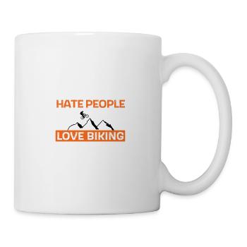 Hate people - love biking - Mug - white - Right