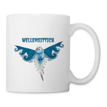 Wellensittich - Tasse - Weiß - Rechts