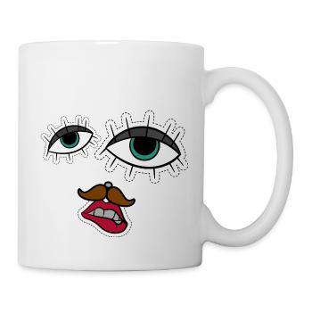 abstract face funny and creative - Mug - white - Right