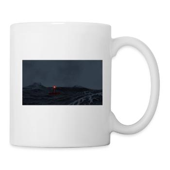 Sturm im Meer, mit leuchtende Boje - Tasse - Weiß - Rechts