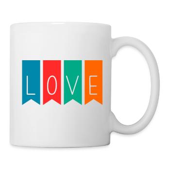 LOVE. SAINT VALENTIN. EVJF. JE T'AIME. I LOVE YOU. - Mug blanc - blanc - Droite