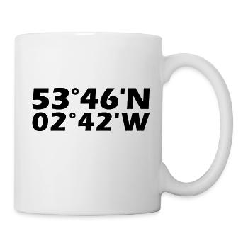 Preston Koordinaten - Tasse - Weiß - Rechts