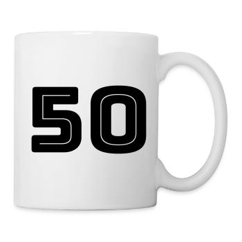 Numéro 50 - Anniversaire - Numéro de maillot - Mug blanc - blanc - Droite