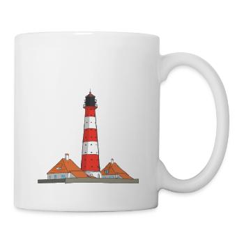 Leuchtturm Westerheversand - Tasse - Weiß - Rechts