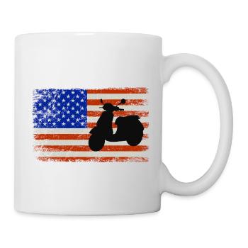 Drapeau américain Scooter Rider Scootering Moto - Mug blanc - blanc - Droite