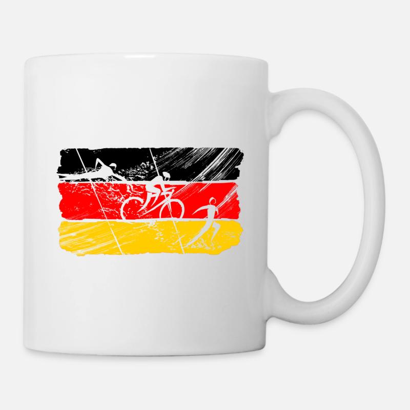 Triathlon Flagge Deutschland (GER) - Tasse - Weiß
