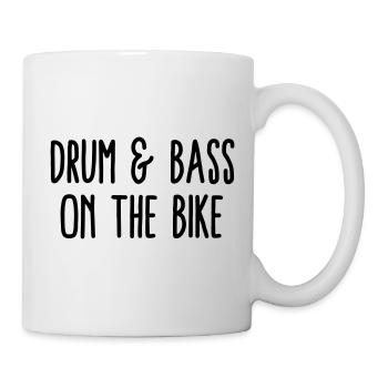Musique Drum and bass en vélo - Mug blanc - blanc - Droite