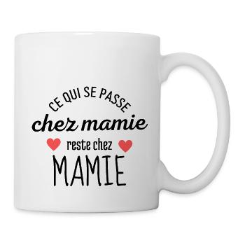 Ce qui se passe chez mamie reste chez mamie - Mug blanc - blanc - Droite