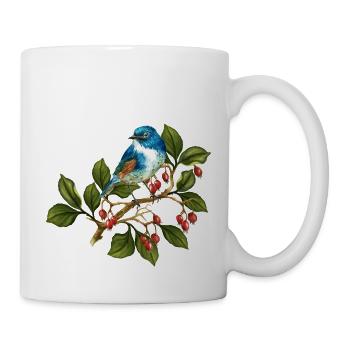 Bunter Vogel - Tasse - Weiß - Rechts