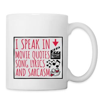 parler des paroles et du sarcasme - Mug blanc - blanc - Droite