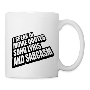 parler des paroles et du sarcasme - Mug blanc - blanc - Droite