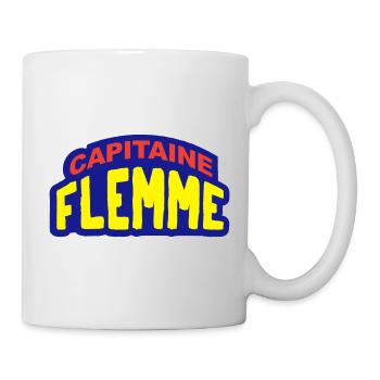 Capitaine flemme humour super héros - Mug blanc - blanc - Droite