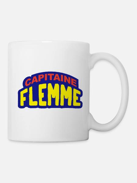 Capitaine flemme humour super héros - Mug blanc - blanc