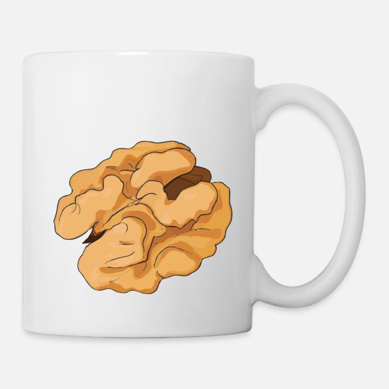 Walnuss Illustration Geschenkidee Nussliebhaber - Tasse - Weiß